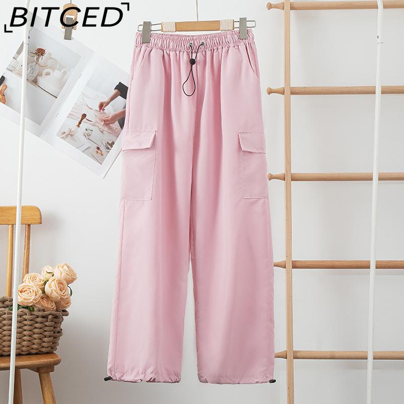 BITCED Quick-Dry Workwear Trousers for Women Summer/Autumn High-Waisted Wide-Leg Slimming Casual Trousers