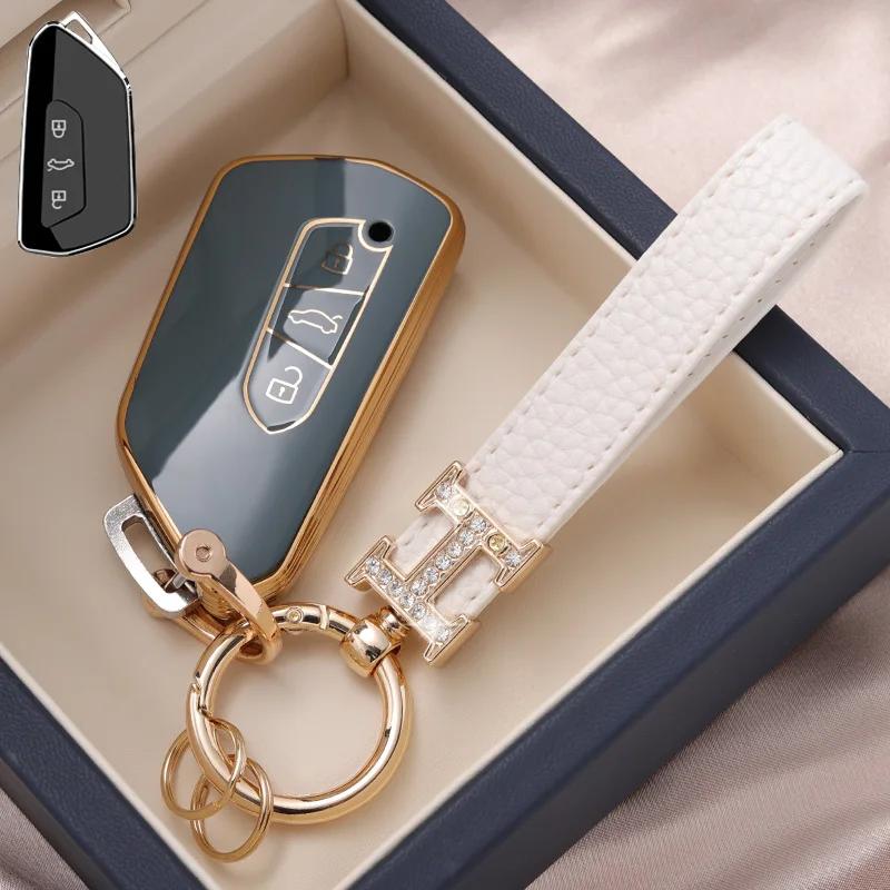 Tpu Car Key Case Cover Protect Shell Bag For Vw Volkswagen Golf 8 Mk8 Id.3 Id.4 Cupra Skoda Octavia A8 Seat Leon Mk4 Formentor