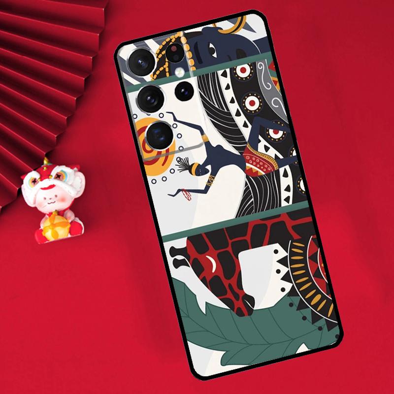 Tribal Aztec Geometric Colour Case For Samsung Galaxy S24 S23 S22 S21 Ultra S20 FE Note 20 10 Plus S8 S9 S10 Back Cover