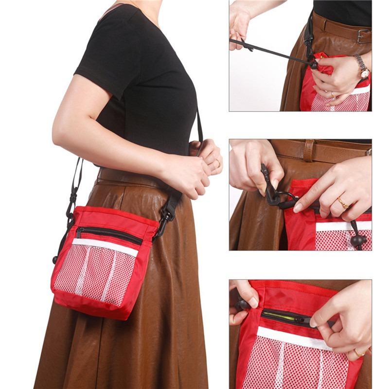 Nylon Dog Training Treat Snack Pouch - Convenient Waist Shoulder Bag For Pet Walking And Feeding Accessories