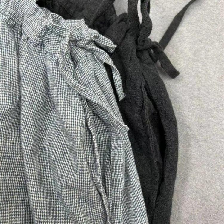 Japanese Style Mori Drawstring Waistband French Long Camisole Dress Johnature Women Large Skirt