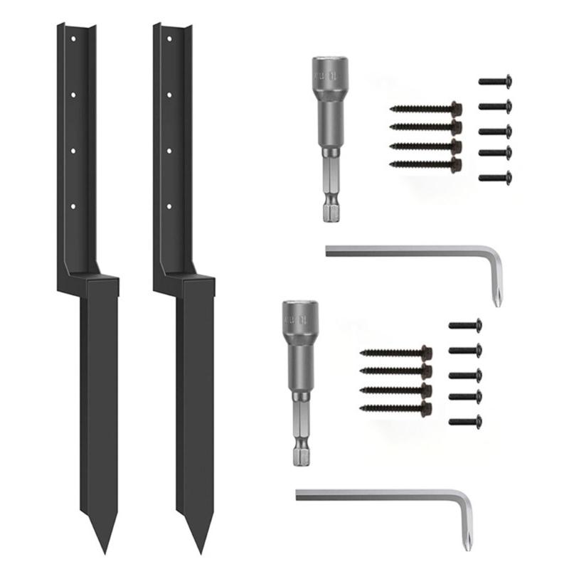 

Комплекты для ремонта забора Утолщенные металлические опорные столбики для забора Прочные грунтовые колья Быстрая фиксация Стабилизатор столба Для ремонта наклоненных