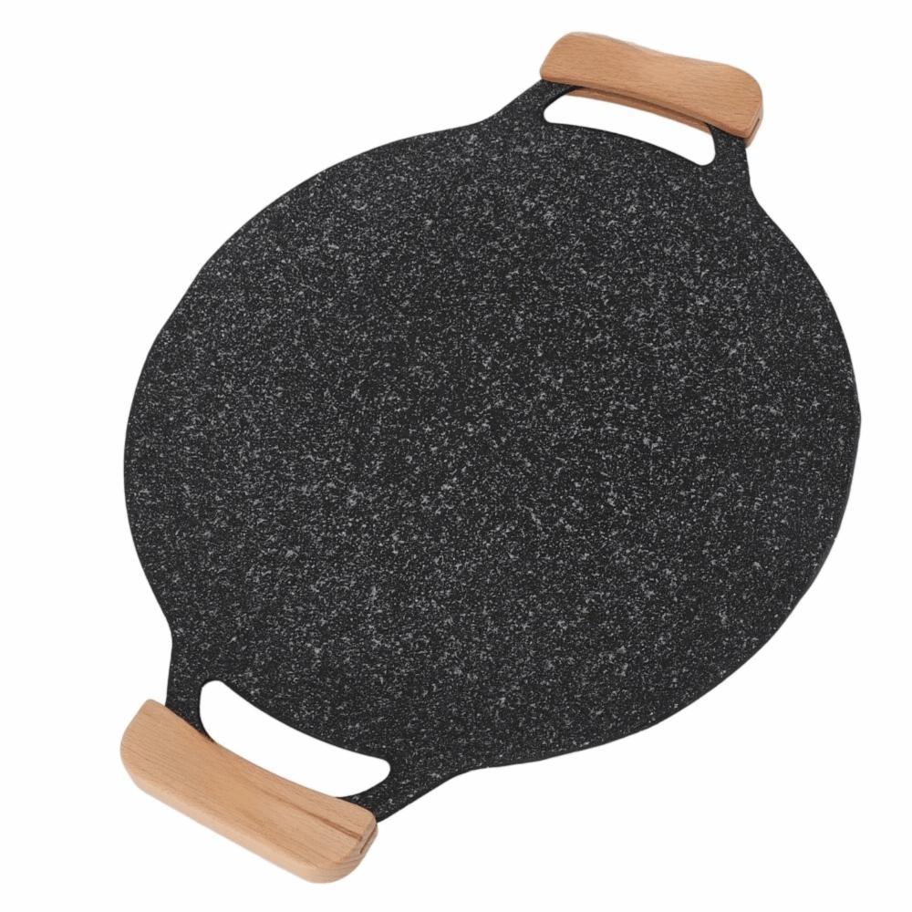 Black Korean Grill Pan Stone Coating Cooking Plate Easy To Clean BBQ Griddle  Tabletop BBQ
