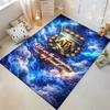 Golden AFA Logo On Blue Cloud Background Rug Non-slip Rug Suitable for Living Room and Bedroom Sofas.