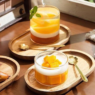 Transparent Glass Cup Round Pudding Yogurt Cup New Ice Cream Bowl