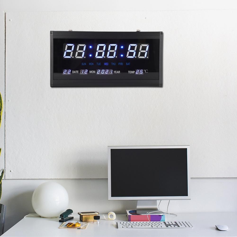 LED Digital Perpetual Calendar Hanging Clock Living Room Wall Clock