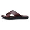 Fashion Slippers for Men Italian Leather Slippers Summer New Beach Shoes for Men Fashion Outdoor Casual Flat Slippers Big Size47 Slides