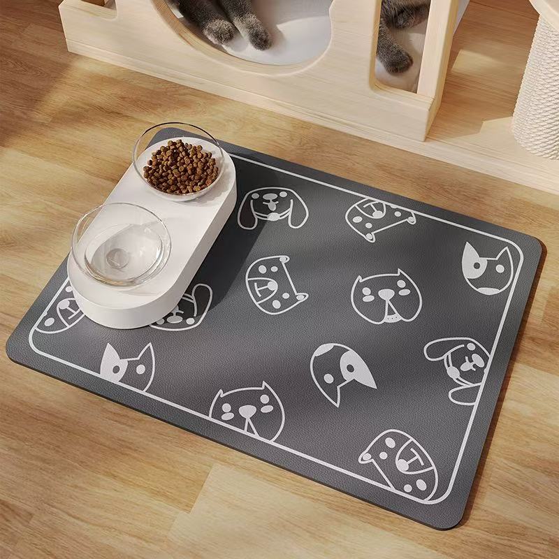 Pet Feeding Floor Mat Water-Absorbing Cooling Anti-Slip Mat Cat Mat Dog Mat Special Wipe No-Wash Pet Mat