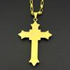 Simple Hip Hop Cross Pendant Necklace for Women Men Stainless Steel Gold Color Christian Punk Chain Amulet Jewelry Gift
