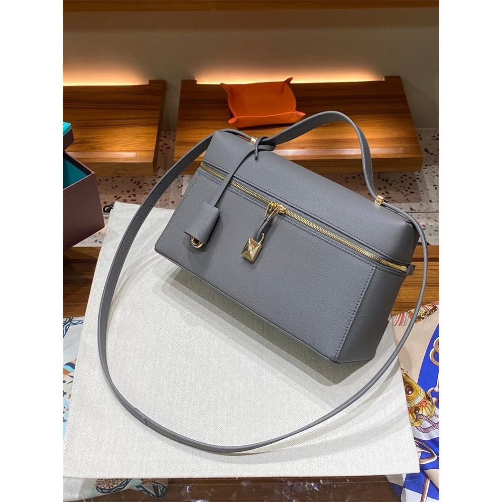 LP27 Bag, Lunch Box Bag, Palm Pattern Cowhide Women's 2023 Autumn and Winter New Temperament Portable Shoulder Crossbody Cosmetic Bag