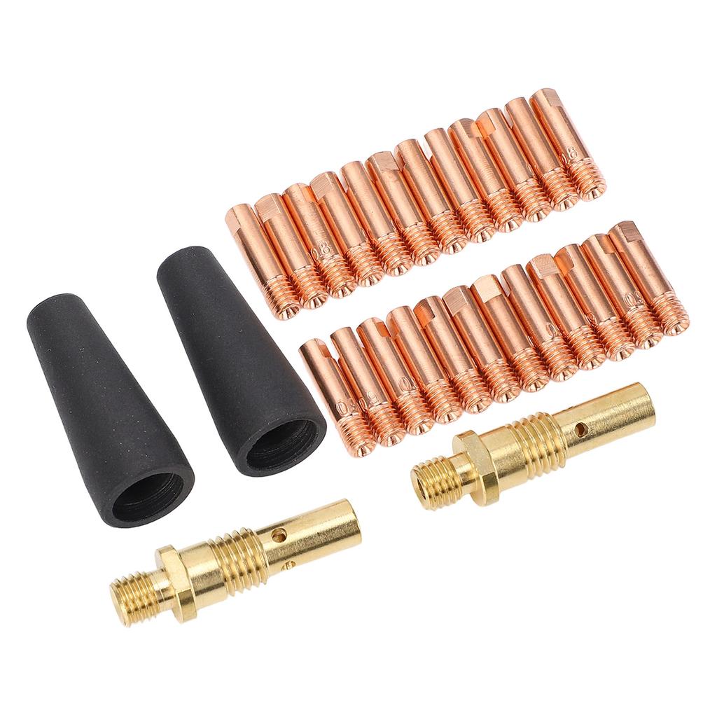 Kit de soldagem MIG de 28 peças, pontas de soldagem de 0,035 pol., bicos sem gás com núcleo de fluxo, difusores de gás, conjunto para Magnum 1