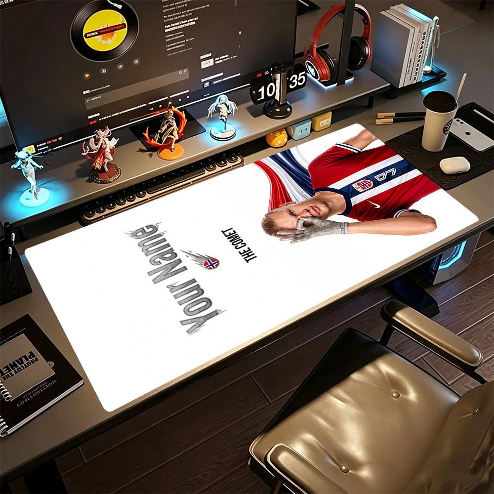 Haaland Customizable Name Mouse Pad Gamer Mousepad Computer Desk Mat Non-Slip Rubber Bottom Office Desk Accessory