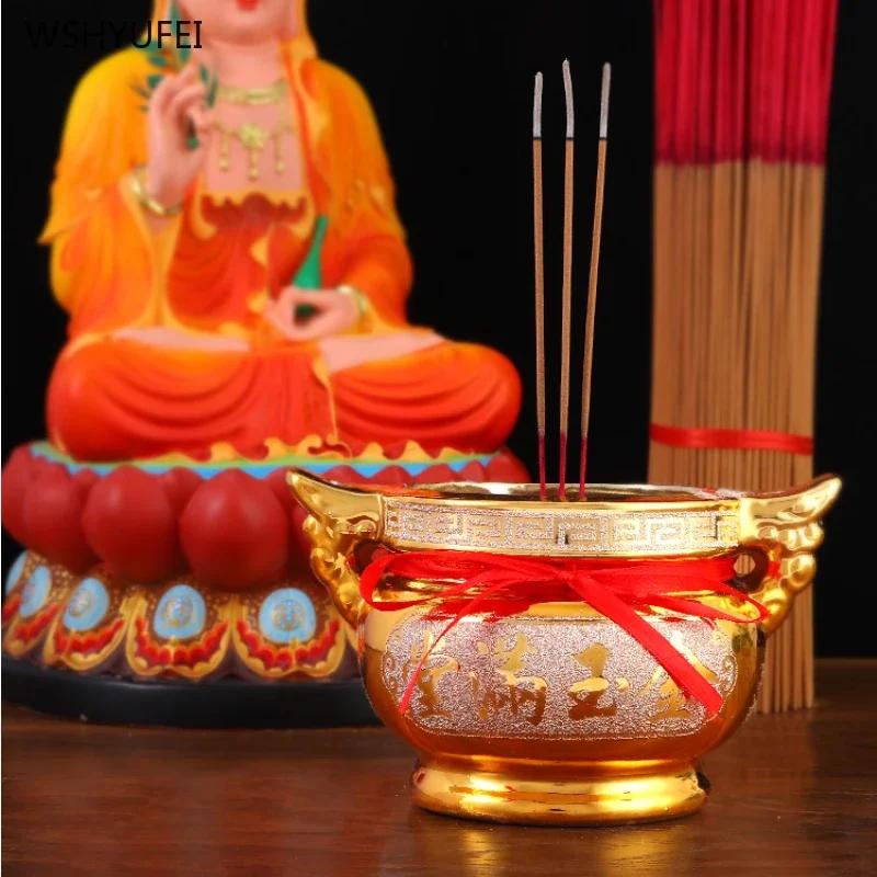 1 Pc Ceramics Aromatherapy Stove Buddhist Tools and Supplies Home Decoration Pray for Auspiciousness Ensuring Safety Offering