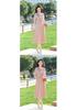 Elegant 2026 Chiffon Dress for Middle-Aged & Elderly Women - 50s Inspired, Tummy Covering, Short-Sleeve Summer Style