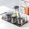 Hanyou Heat-Resistant Glass Drinkware Set with Metal Infuser Pitcher