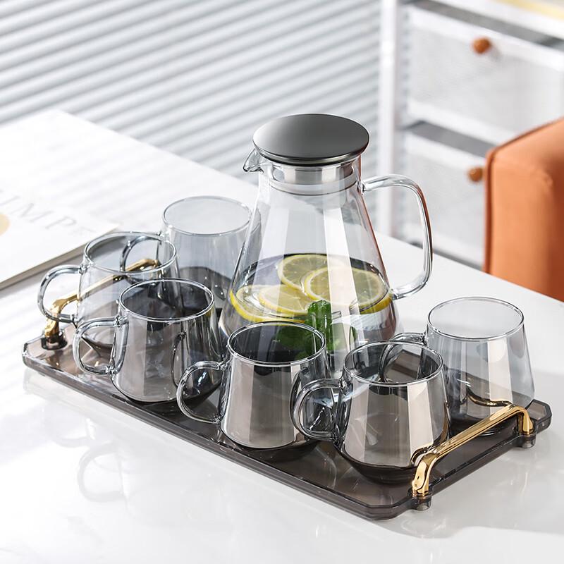 

Hanyou Heat-Resistant Glass Drinkware Set with Metal Infuser Pitcher