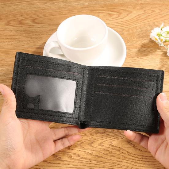 Herren Tarnung Brieftasche Schlanke Kartenbrieftasche mit Ausweisfenster Kurze Zweifach-Brieftasche mit Mehreren Kartenfächern und Geldscheinfach Geschenk für Ehemann Vater