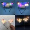 Christmas Reindeer Antlers Headband For Women And Adults With Luminous Warm Light And Cute Design
