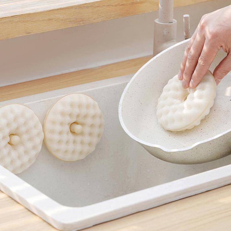 Spugna Detergente a Ventosa Doppia Faccia Staccabile Morbida Spazzola per Pulizia Cucina Spazzola per Piatti Piatto Padella Pentola