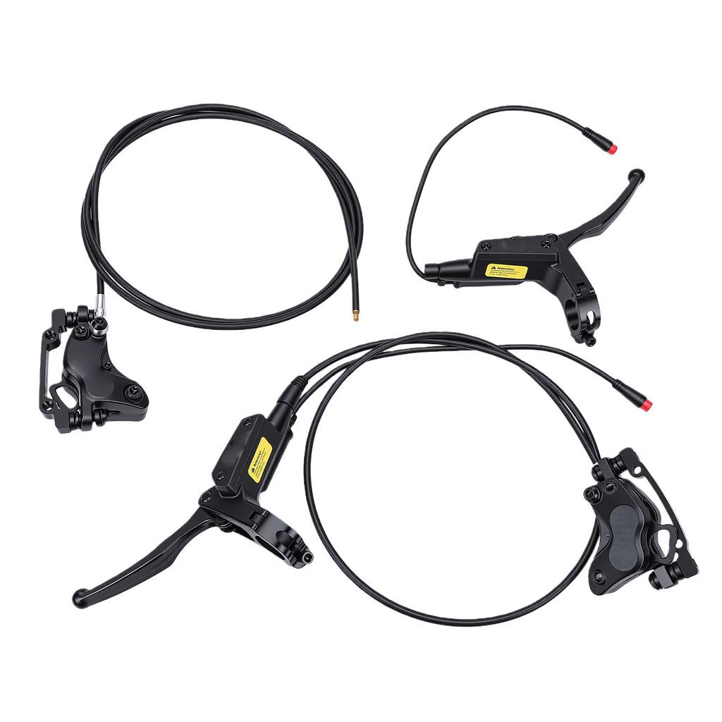 Four Piston Bike Hydraulic Brakes Set Universal Hydraulic Disc Brakes with Levers 160mm Rotors for Electric Bicycle