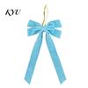 Soft Flannel Bow Ornaments Velvet Ribbon Xmas Pendant, Christmas Tree Ornament, Reusable Party Supplies Decorative Retro Style Hanging Pendant