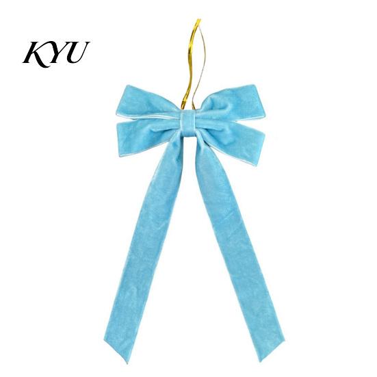 Soft Flannel Bow Ornaments Velvet Ribbon Xmas Pendant, Christmas Tree Ornament, Reusable Party Supplies Decorative Retro Style Hanging Pendant