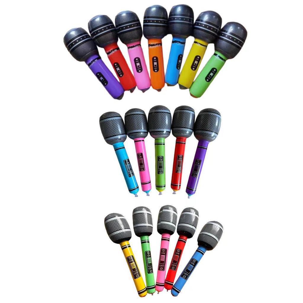 Inflatable Microphone Stage Prop - 25 PVC Musical Instrument Balloons