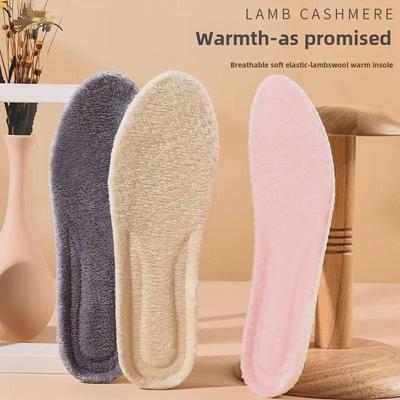 Palmilhas unissex quentes de inverno: Veludo e algodão felpudo com látex absorvente de choque para conforto esportivo