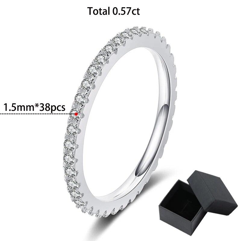 

Кольцо из муассанита 0,57 карата с покрытием 18 карат, женское кольцо из стерлингового серебра S925 с бриллиантами, свадебные украшения 7