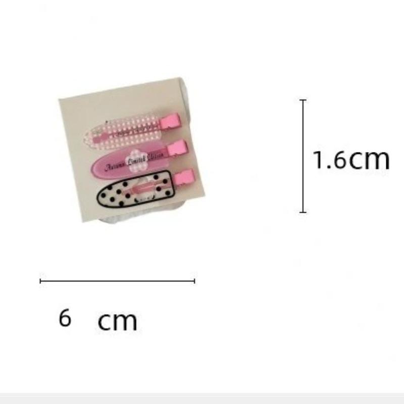 2/3Pcs Cute Cartoon Floral Pink Duckbill Clips Korean Sweet Hair Side Clips Women Girl Bangs Hairpins Headwear Style Accessories