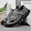 New Men's Baotou Beach Shoes Trendy Men's Sandals Outdoor First Layer Cowhide Mesh Breathable, Anti-collision, Non-slip and Cool