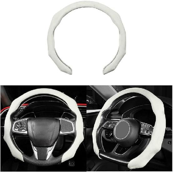 Mandark Car Steering Wheel Cover, Suede Sport Vehicle Steer Wheel Protector Fitting 15 Inch, Non-Slip Comfortable Automotive Interior Decoration