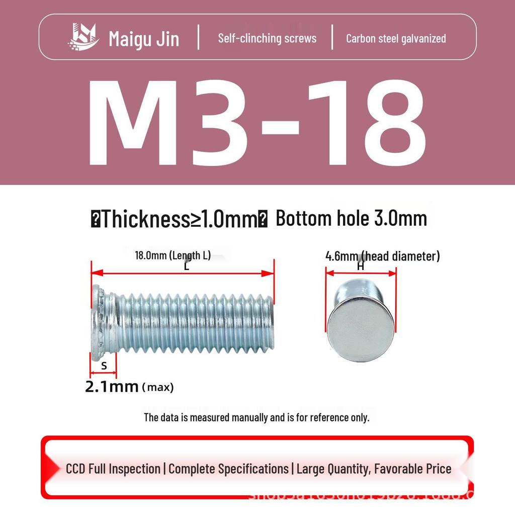 Flat Head Carbon Steel Galvanized Rivet Nuts FH-M2 to M10 - Free Shipping