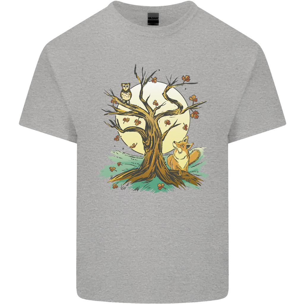 An Owl and Fox Tree Nature Ecology Unisexs Light Cotton TShirt
