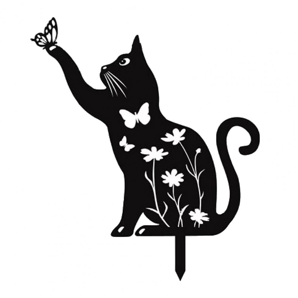 Dekoracyjny Palik Ogrodowy Palik Ogrodowy Kot 2 szt. Paliki Ogrodowe Puste Wzory Kot Pies Królik Metalowa Sylwetka Psa Sztuka Podwórkowa