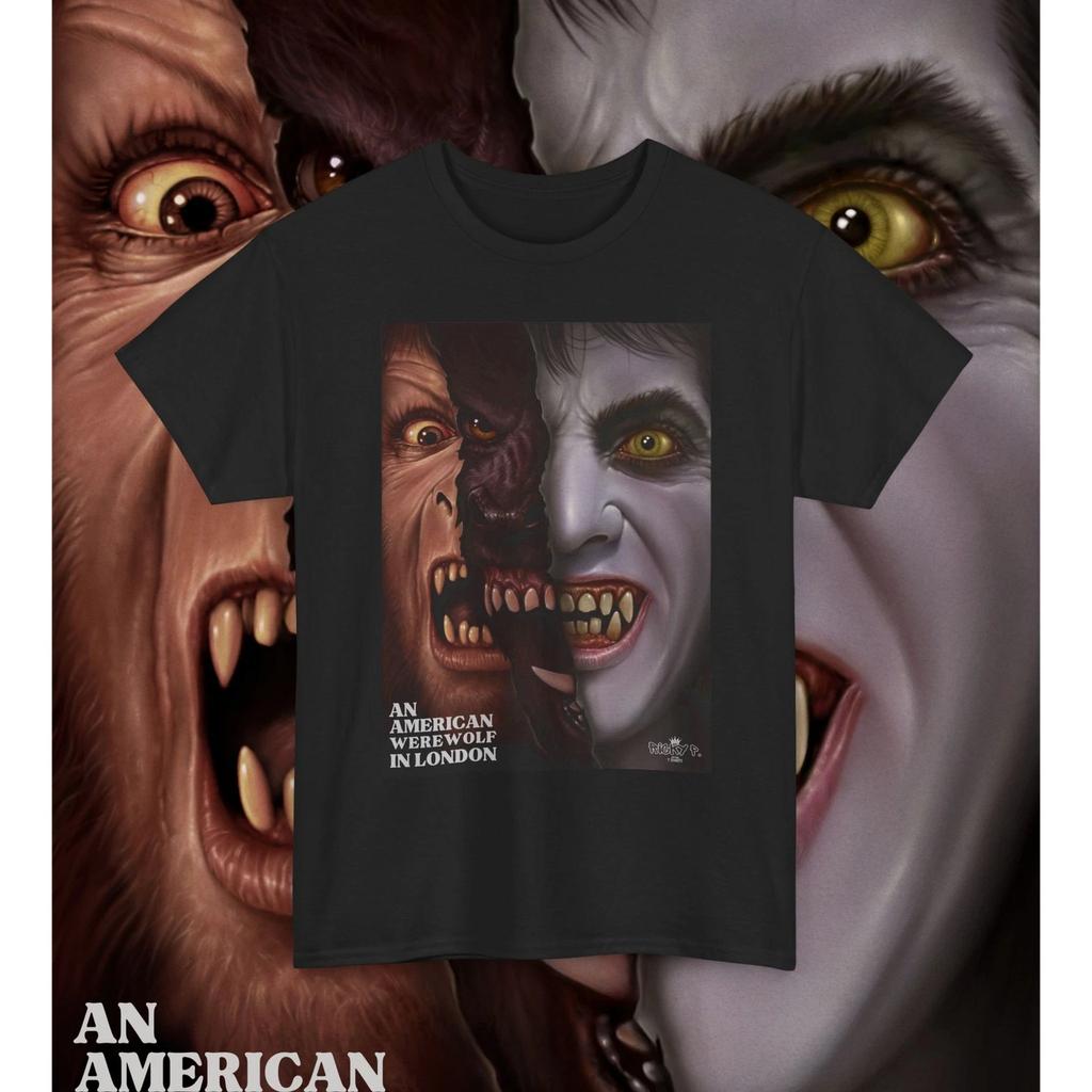 An American Werewolf In London Movie Horror T Shirt Unisex Heavy Cotton Tee