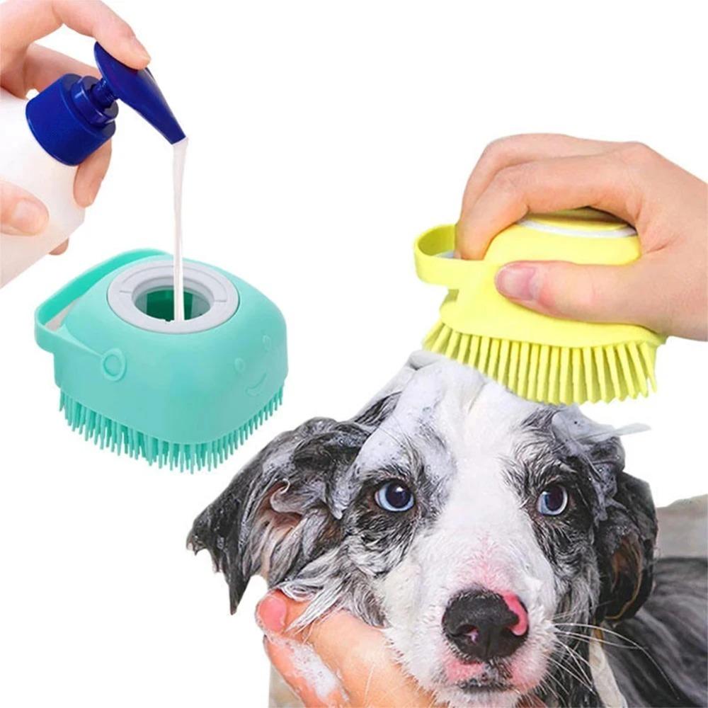 Pet Grooming Shower Brush Silicone Massage Pet Accessories For Dogs Shampoo Massager Brush Bathroom Puppy Cat Massage Comb