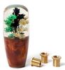 LifePalette Underwater Flower Crystal Shift Japanese Shaft 10cm Knob, Long, Style, Extension, AT/MT, Truck, 10cm/100mm (Wood Green/Black/White)