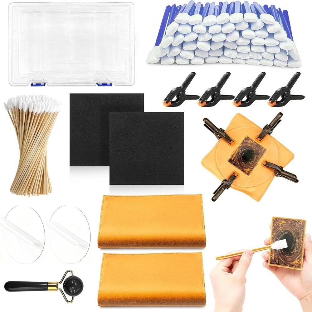 

Precision Support Card Flattening Kit with Moisturizing Box Portable Card Cleaning Kit Photo Preservation прозрачный