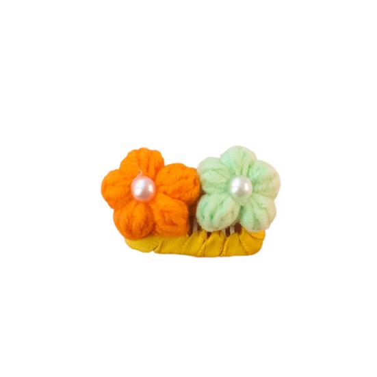 Fermaglio per Capelli per Cani Decorazione Fiore in Lana Lavorata a Maglia Fatto a Mano Stile Principessa Moda Personalità Tolettatura Capelli