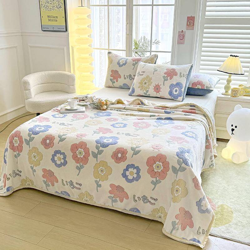 Super Cozy Winter Throw Blanket Warm Fleece/Flannel Blandets Floral heart Printing Bed linens Bedspread Home Travel Drop Shippin