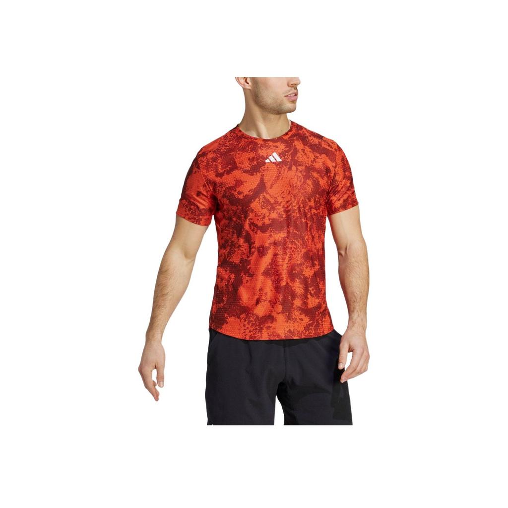 Adidas Graphic Print Sports Short-Sleeve T-shirt Men Tops Vintage-Red IB4607