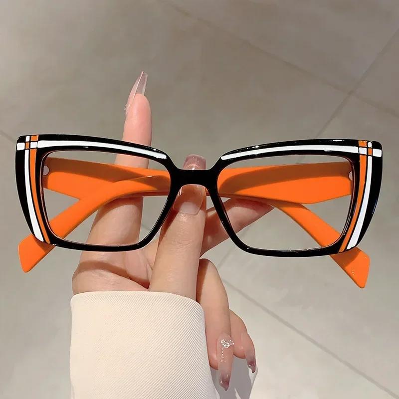 Vintage Cat Eye Glasses Women  New Fashion Multicolor Rim Eyewear Trendy Stylish Design Blue Light Blocking Eyeglasses