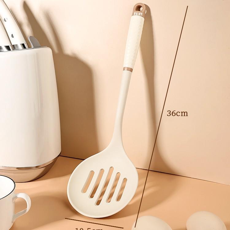 Silicone High-Temp Resistant Soup Ladle & Non-Stick Porridge Spoon with Anti-Scalding Handle.