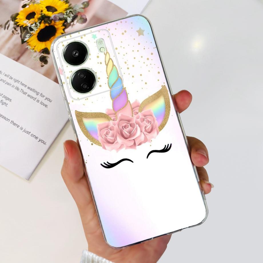 For Xiaomi Poco C65 Case for PocoC65 Silicone Funda Para Capa Coque Soft Phone Cases Back Cover Marble Flower Pattern Shockproof