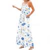 Women's Spring And Summer Casual Fashion Adjustable Suspender Printing Long Dress