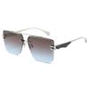 Double Beam Super Large Frame Half Frame Metal Double Beam Outdoor Sunshade Sunglasses Men'S Fashion Sunglasses
