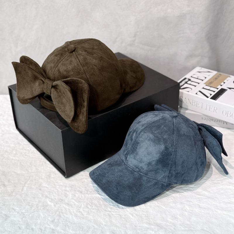Early autumn new three-dimensional bow baseball cap female sweet and cute fashion hard top casual high-quality cap male