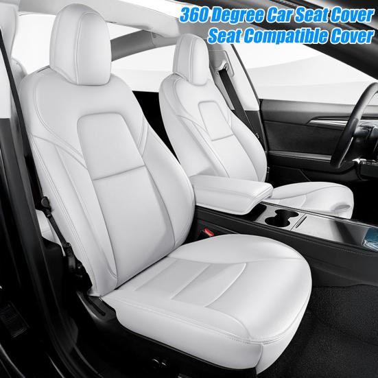 Yousheng Full Set Seat Covers for Tesla Model Y 2020-2024 Waterproof Faux Leather Protectors Easy Installation Child Seat Protector