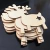 10pcs Wooden Tree Embellishments Wood Christmas Tree Blanks With Twines For Christmas DIY Craft Card Decor